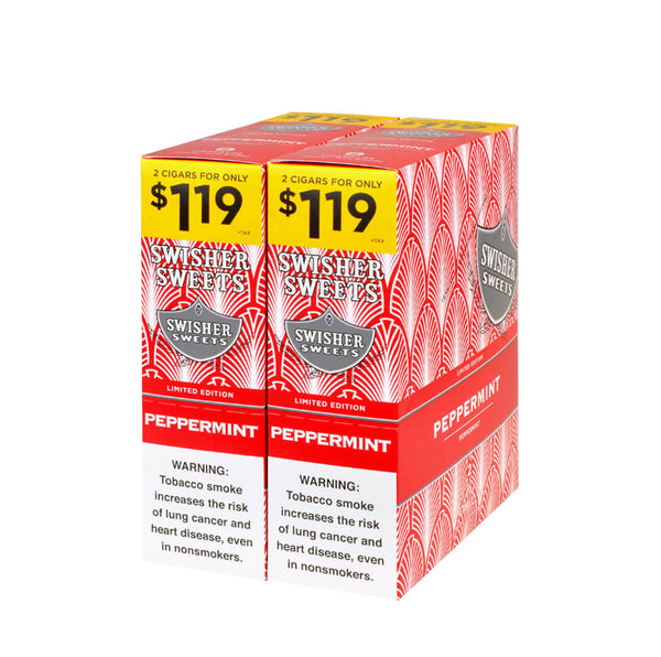 Swisher Sweets Peppermint Cigarillos 30 Packs of 2 Bulk Box Display