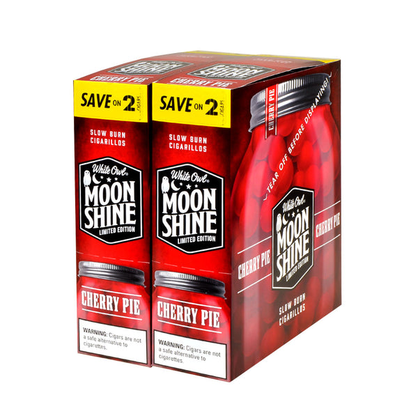 White Owl Moonshine Cherry Pie Cigarillos 30 Packs of 2 Box and Foil Pouches