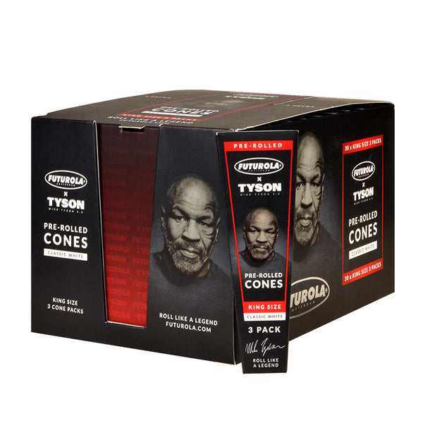 Tyson 2.0 x Futurola King Size Tobacco-Free Terpene Infused Blunt Cones 30-Pack Display Box