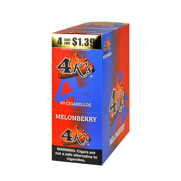 4 Kings MelonBerry Individual Foil Pouch and Machine Rolled Cigarillo Detail
