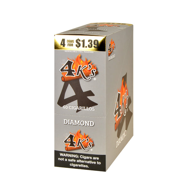 Close-up of 4 Kings Diamond Natural Tobacco Machine-Rolled Cigarillos