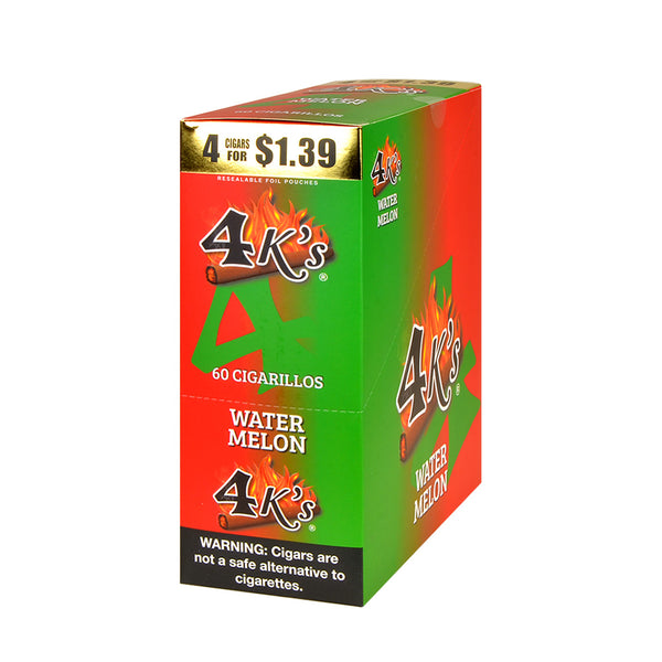 4 Kings Watermelon Cigarillos 60-count retail display box pre-priced at $1.39 by Good Times USA