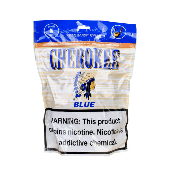 Cherokee Mellow Blue Pipe Tobacco 16oz Bag - Front View of 1lb Packaging