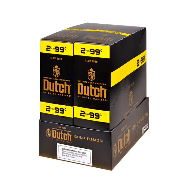 Dutch Masters Foil Fresh Gold Fusion Cigarillos 30 Packs of 2 Bulk Display Box