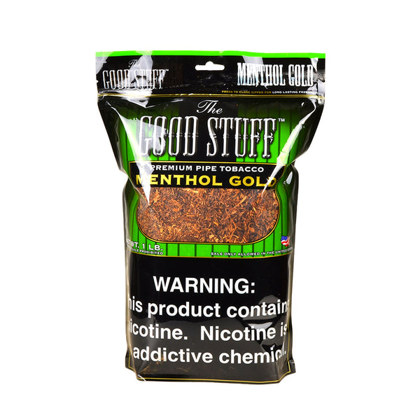 Good Stuff Menthol Gold Pipe Tobacco 16 oz Bag Front View - Premium Menthol Tobacco