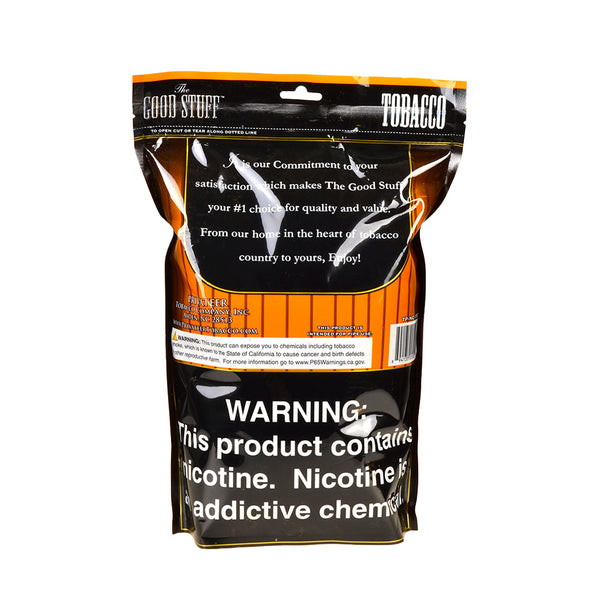 Good Stuff Natural Pipe Tobacco 16 oz Bag Back Label Ingredients and UPC