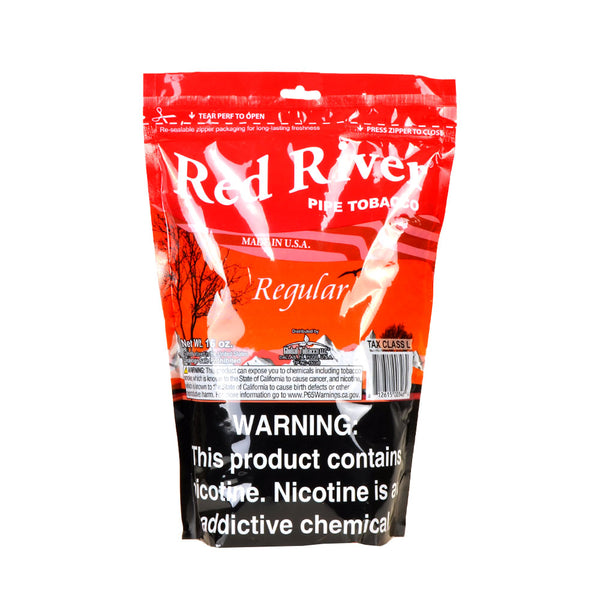 Red River Regular Pipe Tobacco 16oz Bag Back Label and Ingredients