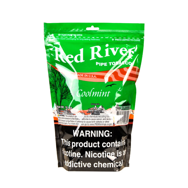 Red River Cool Mint Pipe Tobacco 16 oz. Bag Back Label and Ingredients