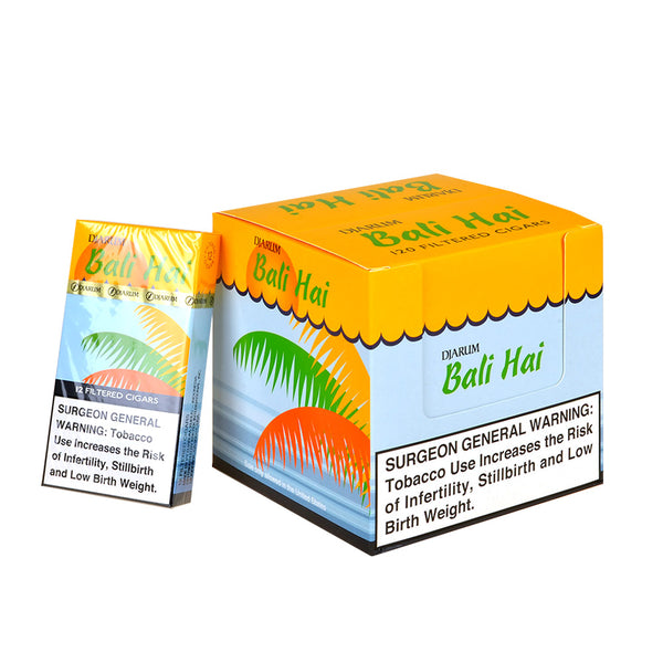 Djarum Bali Hai Filtered Clove Cigars 10 Pack Display Box 120 Count Bulk Buy