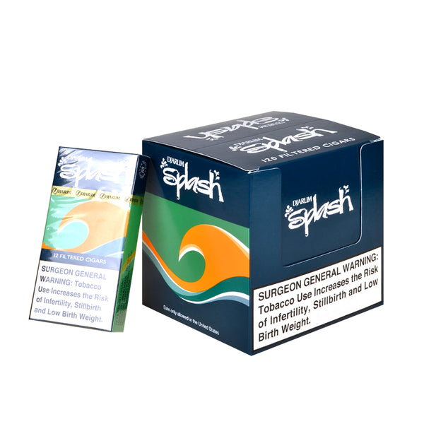 Djarum Splash Filtered Cigars 10-Pack Display Box containing 120 total clove kretek cigars