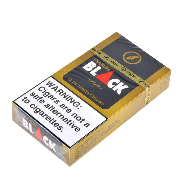 Single 12-count pack of Djarum Black Ivory Vanilla Filtered Clove Cigars with Filter Tip