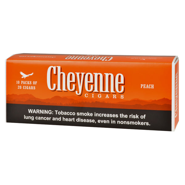 Cheyenne Peach Filtered Cigars 10 Pack Carton Bulk Display Box