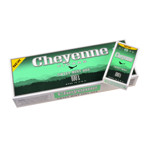 Cheyenne Sweet Mint Little Cigars 200 Count Carton Top View Packaging