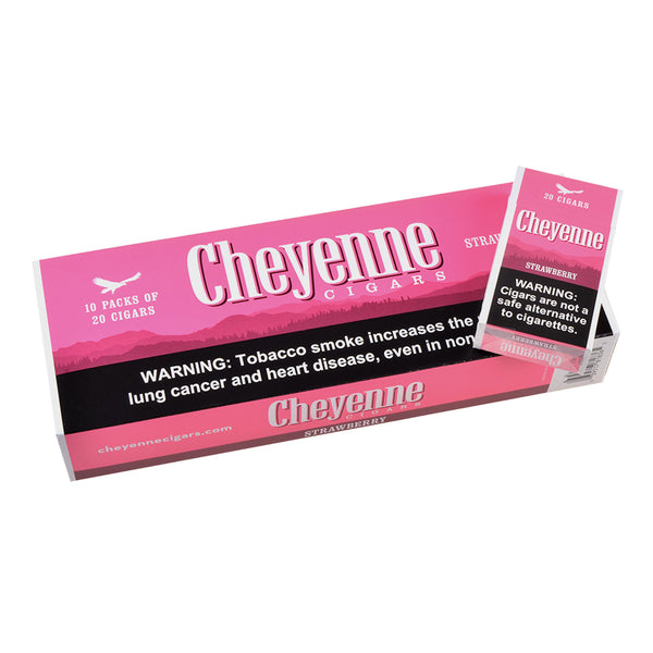 Cheyenne Strawberry Filtered Cigars Packaging Top View 10 Packs of 20