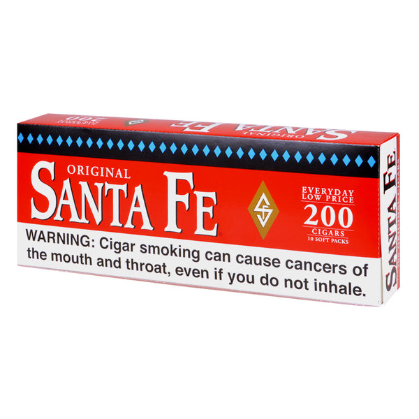 Santa Fe Regular Filtered Cigars 10 Packs of 20 - Red Carton and Individual Packs