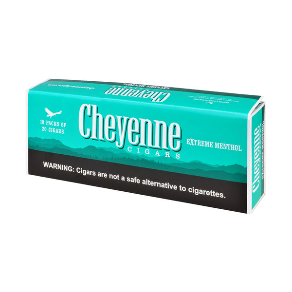 Cheyenne Extreme Menthol Filtered Cigars 10-Pack Carton and Display Box