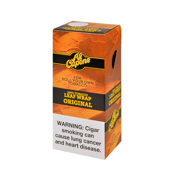 Al Capone Tobacco Leaf Wrap Original 18ct Pack - Individually Sealed Natural Tobacco Leaf Wraps Box