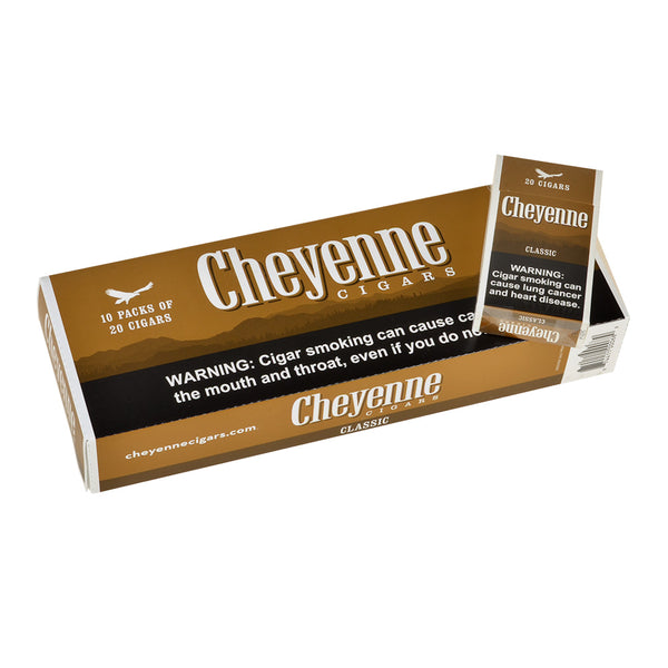 Close-up of Cheyenne Light Classic Filtered Cigars 20-count individual packs