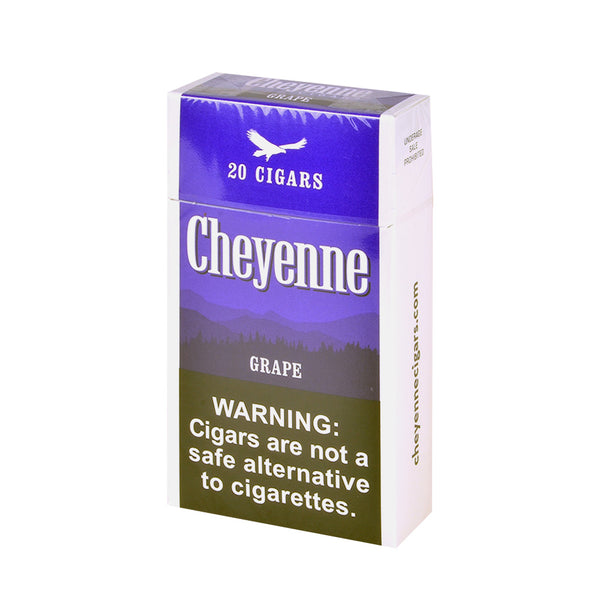 Single 20-count pack of Cheyenne Grape Filtered Cigars with purple grape icon