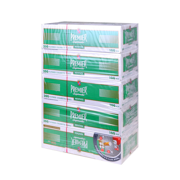Comparison of Premier Menthol Filter Tubes 100mm and King Size Boxes for MYO Cigarettes