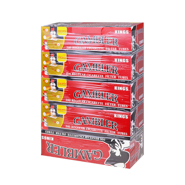 Gambler Full Flavor Filter Tubes 5 Cartons 1000 Count Red Box Bulk Pack