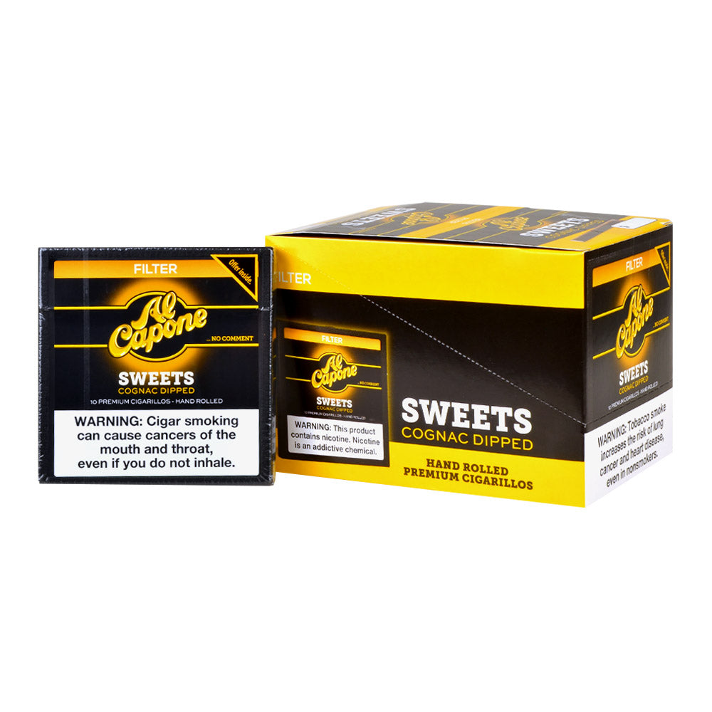 Al Capone Filtered  Sweets Cognac dipped premium cigarillos 10pk