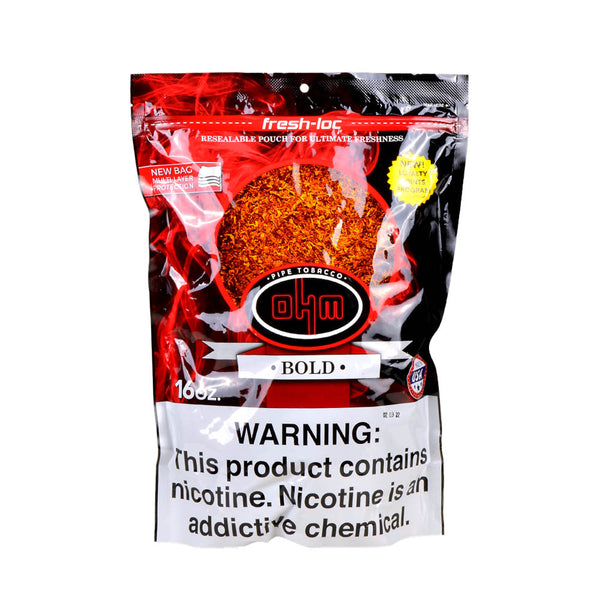 OHM Bold Pipe Tobacco 16oz Resealable Bag Front View