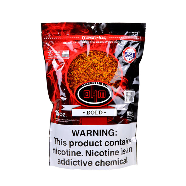 OHM Bold Pipe Tobacco Made in the USA Quality Seal