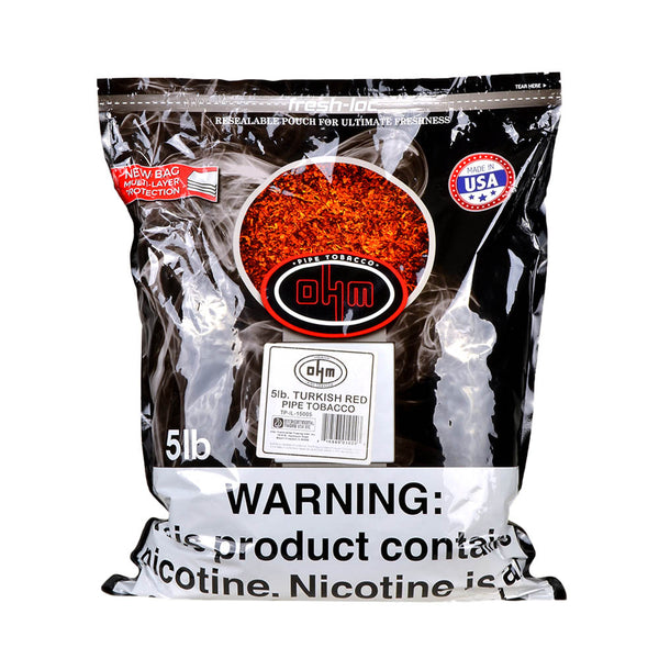 OHM Turkish Red Coarse Ribbon Cut Tobacco Texture Close-up