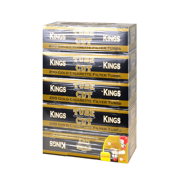 Gambler Tube Cut Gold Light Filter Tubes 5 Carton Bulk Pack 1000 Count Display