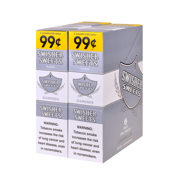 Swisher Sweets Diamond Unsweetened Cigarillos Foil Pouch Front View