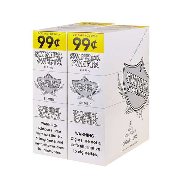 Swisher Sweets Silver 99 Cent Pre-Priced Individual 2-Pack Pouch