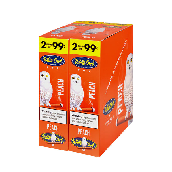 White Owl Peach Cigarillo Individual FoilFresh 2-Pack Pouch for freshness