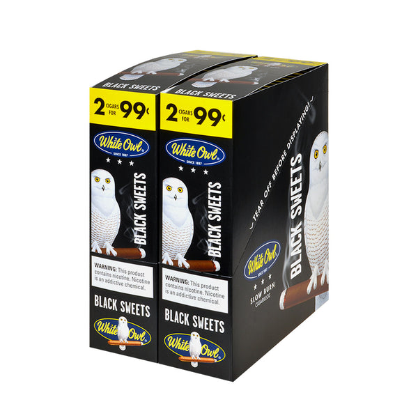 White Owl Black Sweets Cigarillos 30 Packs of 2 Display Box