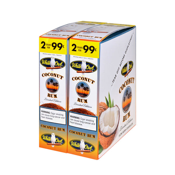 White Owl Coconut Rum Cigarillo 2-Pack Foil Pouch Close-up