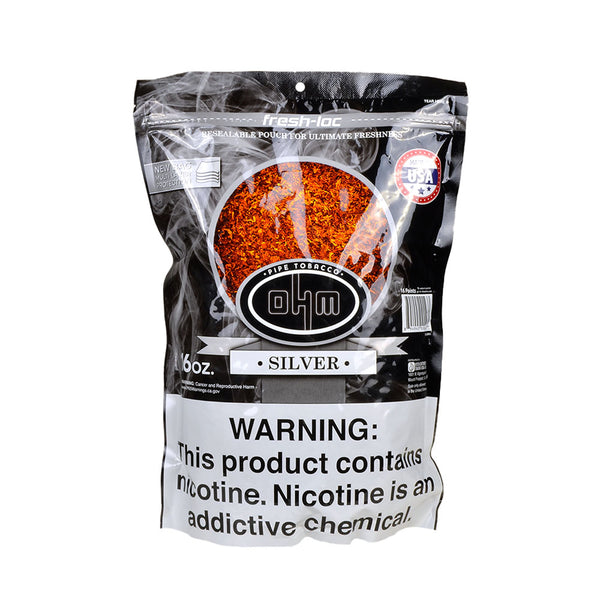 OHM Silver Pipe Tobacco 16oz Bag - Ultra Light Mellow American Blend