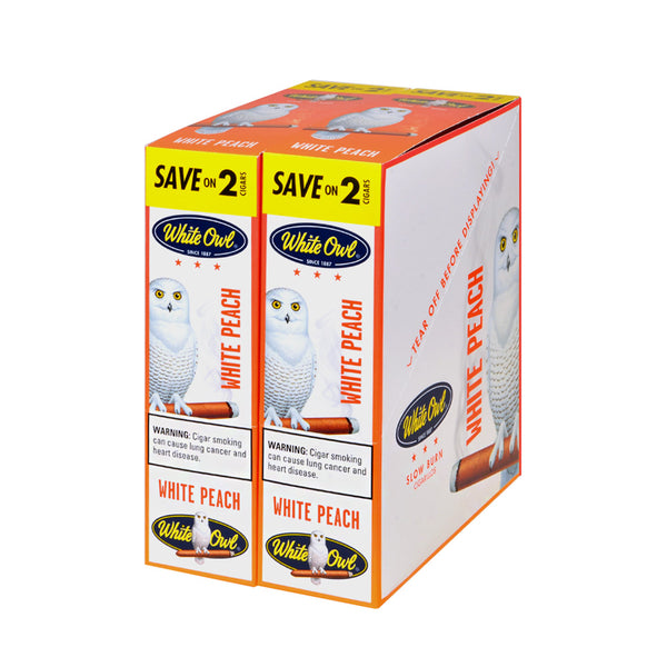 White Owl White Peach Cigarillos Packaging Side View with 99 Cent Pre-Priced Label