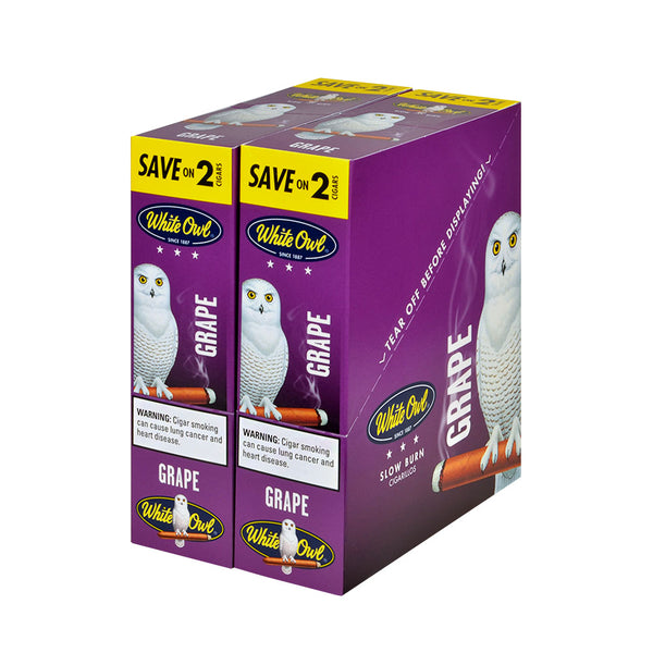 White Owl Grape Cigarillos 60 Count Display Box for Bulk Purchase