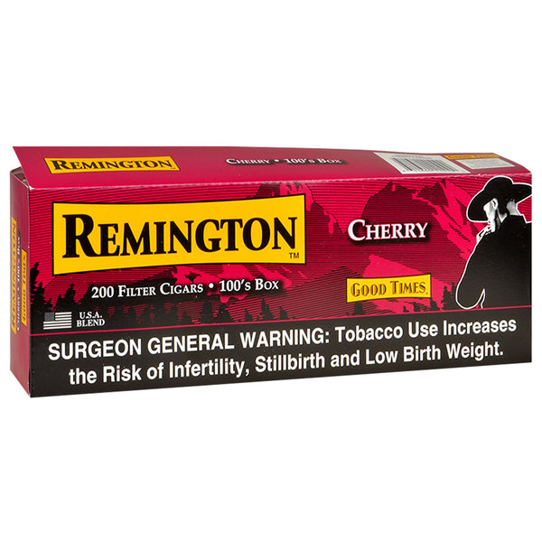 Individual Pack of Remington Cherry Filtered Little Cigars with Filter Detail