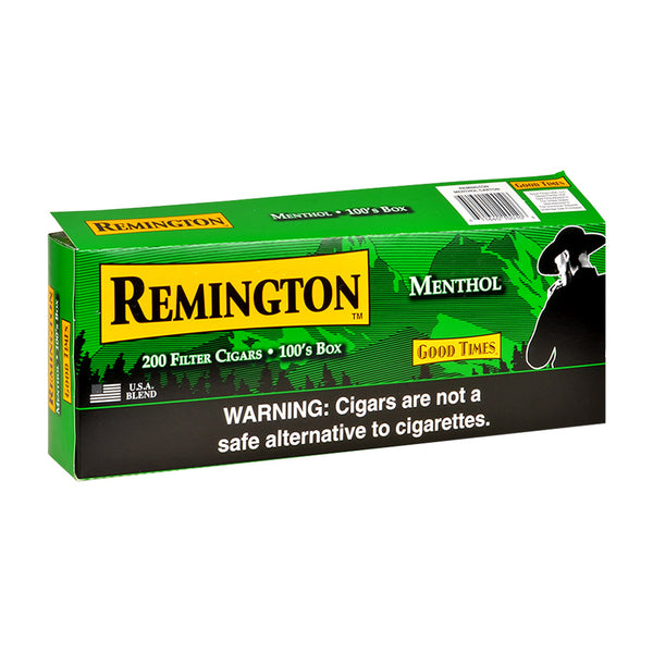 Single Pack of Remington Menthol Filtered Cigars 20 Count Close-up with Filter Detail