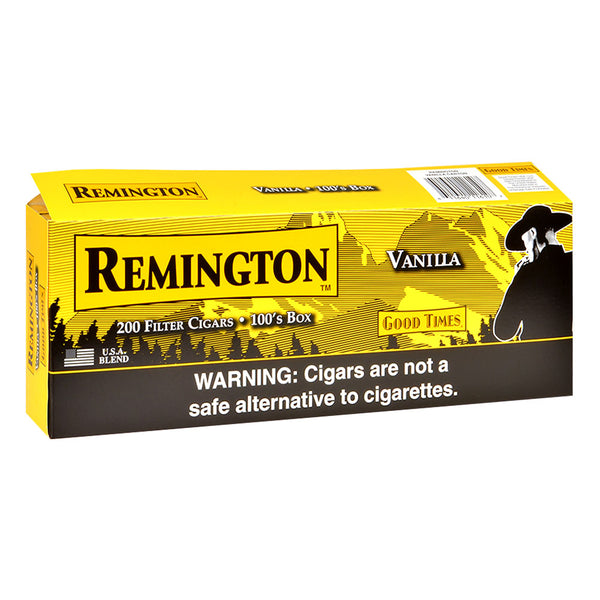 Single Pack of Remington Vanilla Filtered Little Cigars Showing Premium Tobacco Blend and Filter Tip