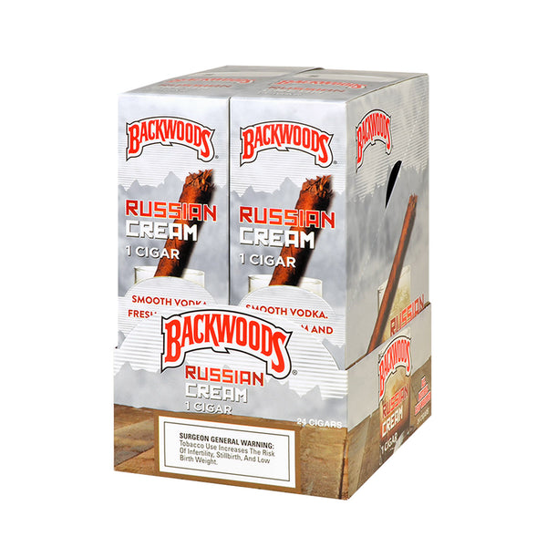 Backwoods Russian Cream 24 Count Single Packs Box for bulk purchase