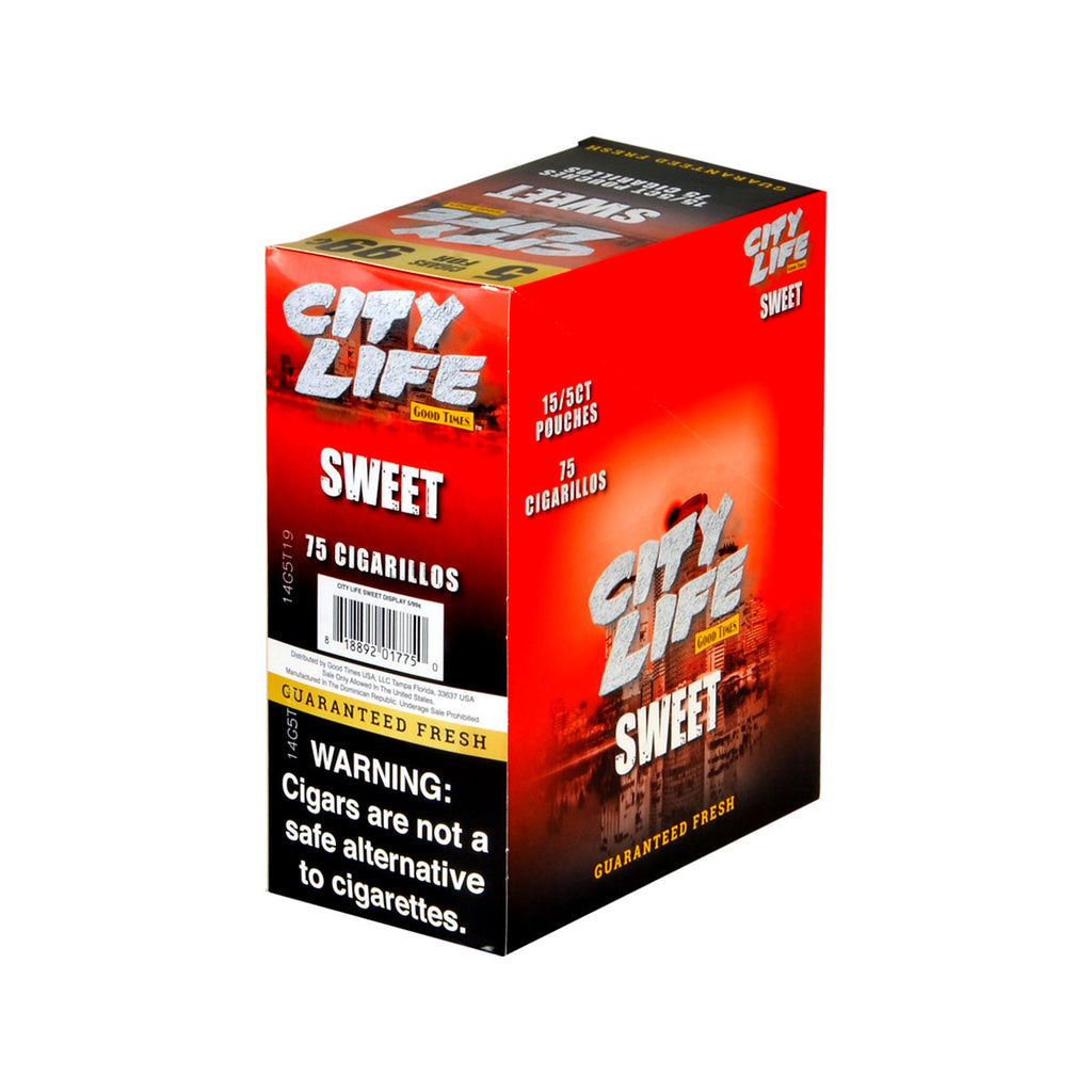 City Life Cigarillos 5 for 99 Cents Sweet 15 Packs of 5