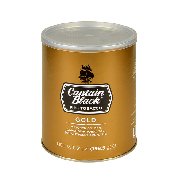 Captain Black Gold Pipe Tobacco 7oz Tin - Premium Golden Cavendish Aromatic Blend