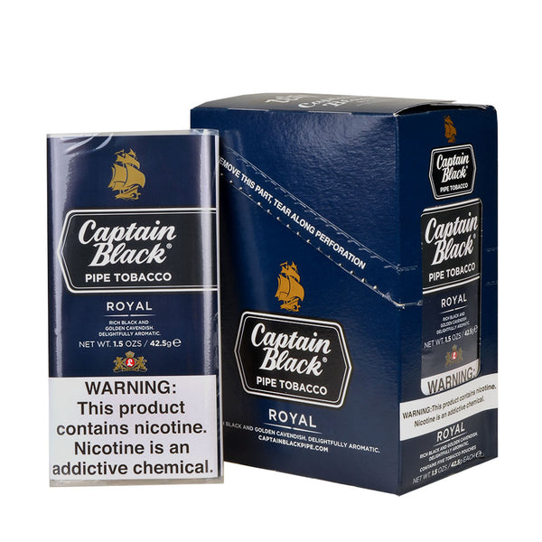 Captain Black Royal Pipe Tobacco 7oz Blue Tin - Premium Aromatic Blend