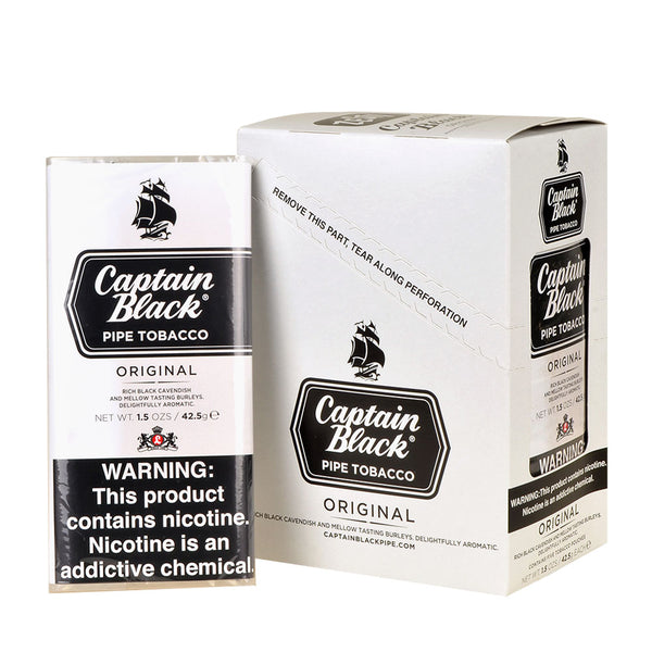 Captain Black Regular Pipe Tobacco 1.5oz Pouches 5-Pack - Aromatic Tobacco Blend