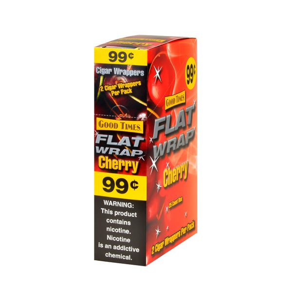 Good Times Cherry Flat Wraps 25 Pouches of 2 Box and Individual Foil Packaging