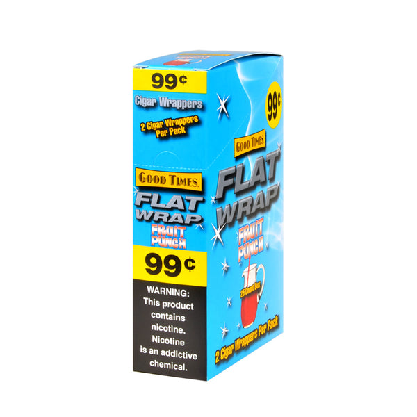 Good Times Fruit Punch Flat Wraps 25 Pouches of 2 Pre-Priced Display Box and Packaging