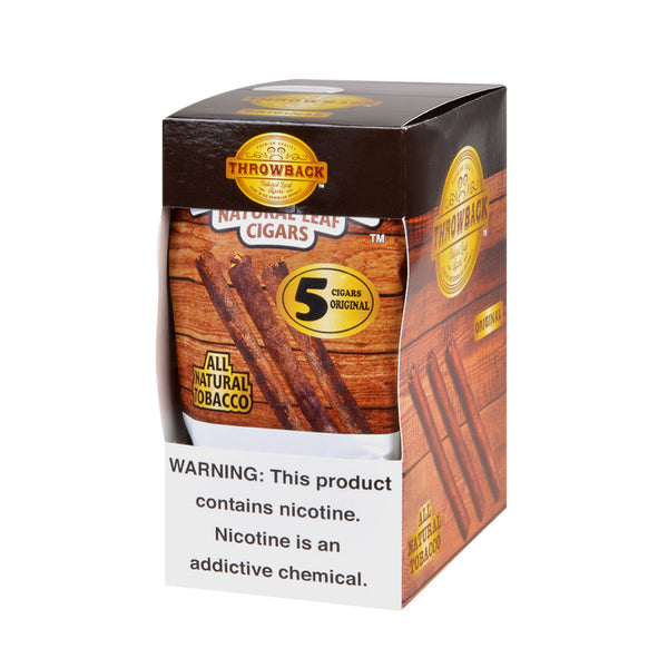 Throwback Original Natural Leaf Cigars 8 Packs of 5 Display Box 40 Count