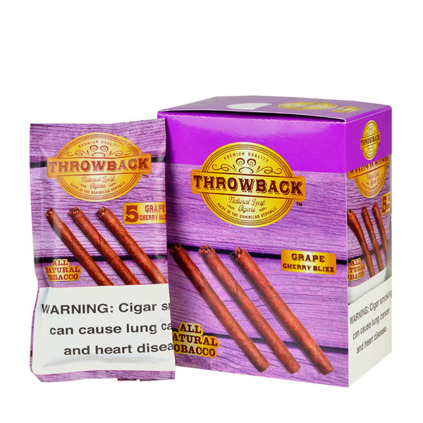 Throwback Grape Natural Leaf Cigar Individual Resealable Stay-Fresh Foil Pouch